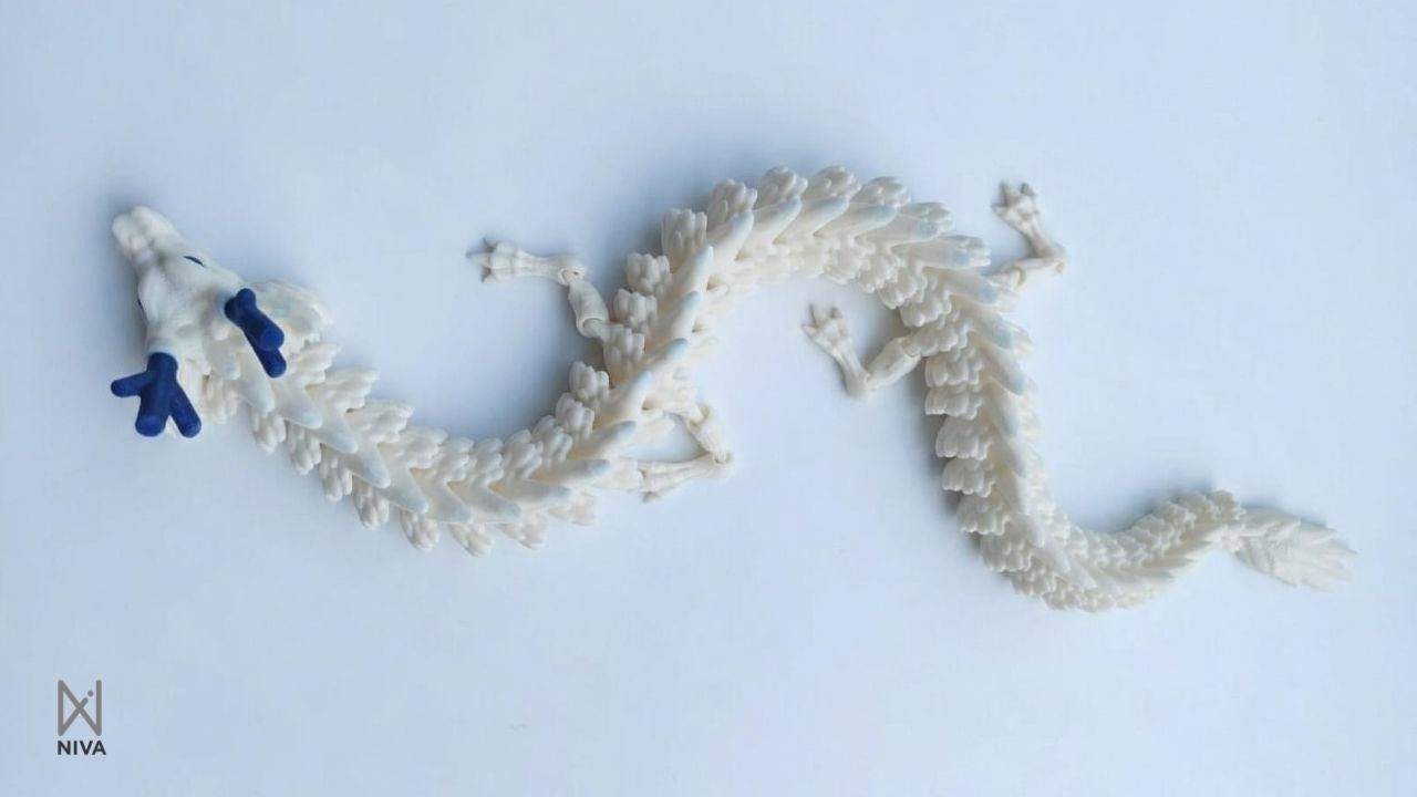 Flexi Dragon — posed upright, showing full range of motion