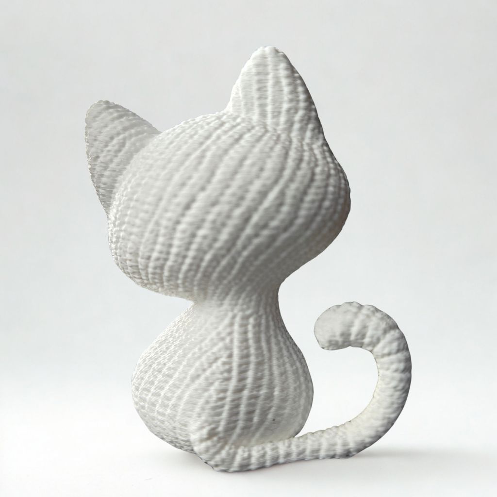 3D Printed Desk Buddy | Cute Knitted Cat