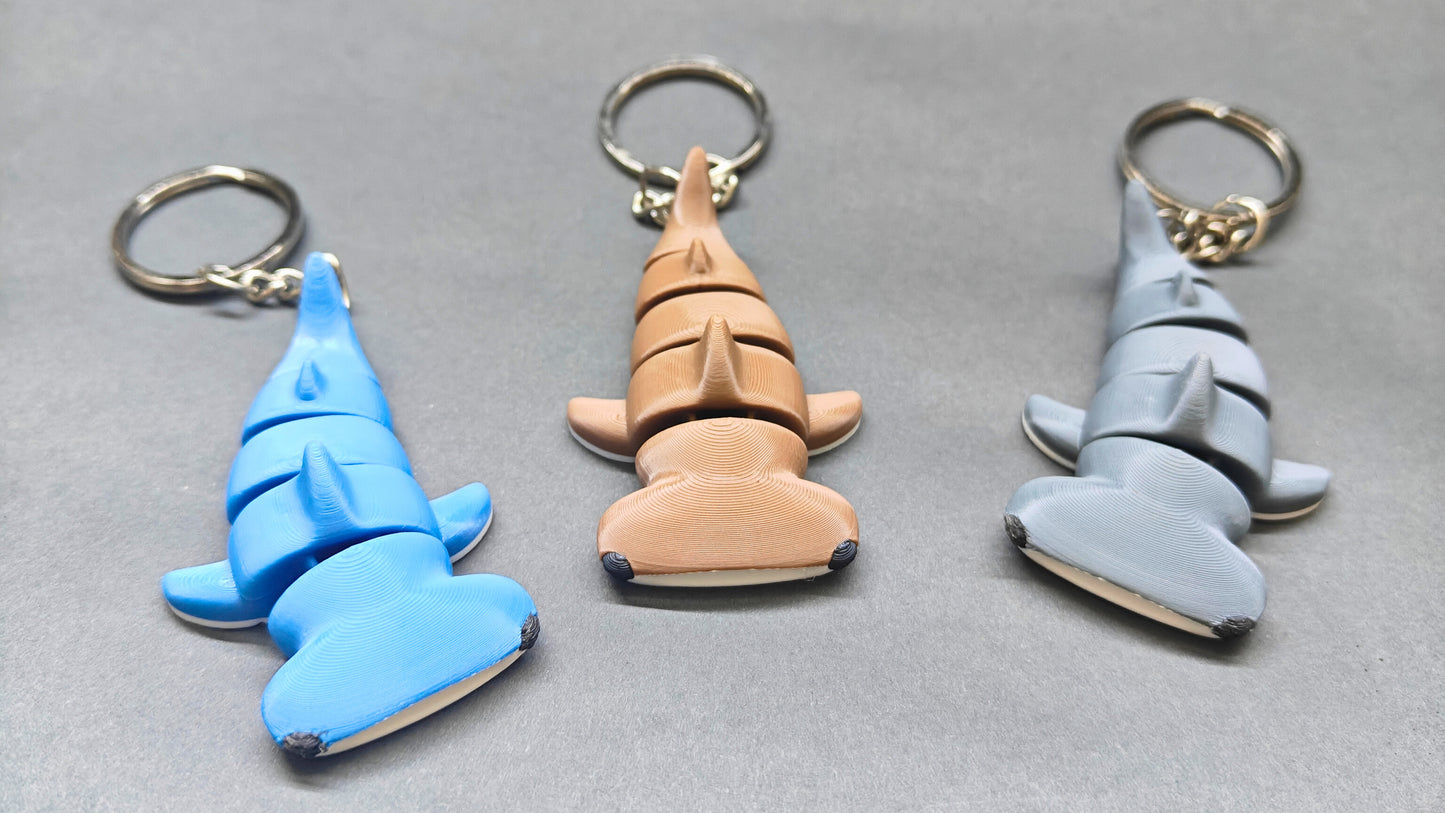 3D Printed Flexible Keychain | Hammerhead Shark