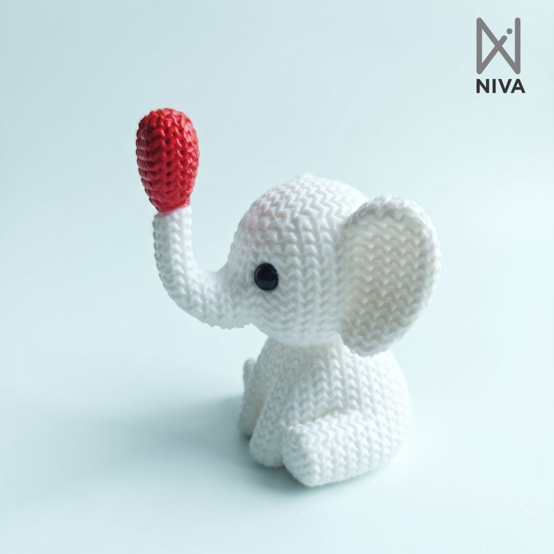 3D Printed Desk Buddy | Cute Knitted Heart Elephant Buddy