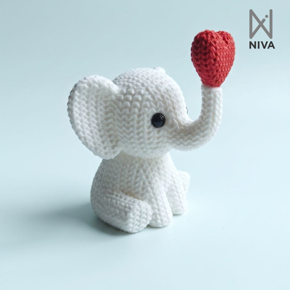 Meet the Knitted-Heart Elephant!