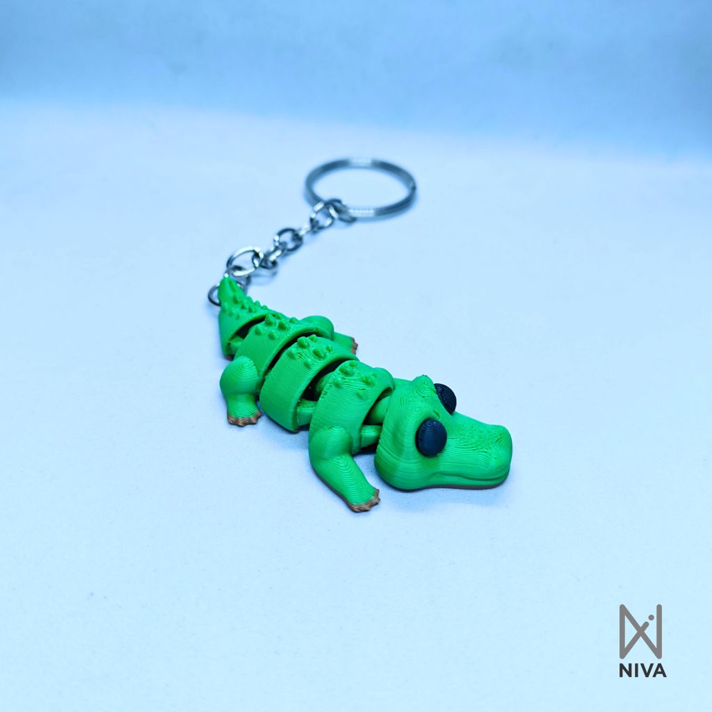 3D Printed Flexi Keychain | Croc