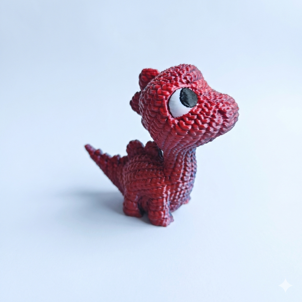 3D Printed Desk Buddy | Cute Knitted Dino Buddy