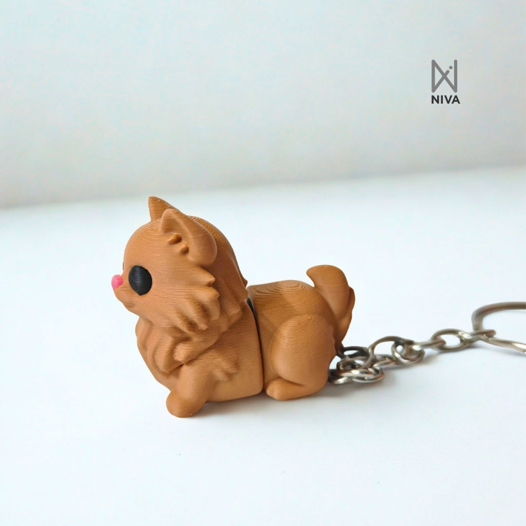 3D Printed Flexible Keychain | Fluffy Cat