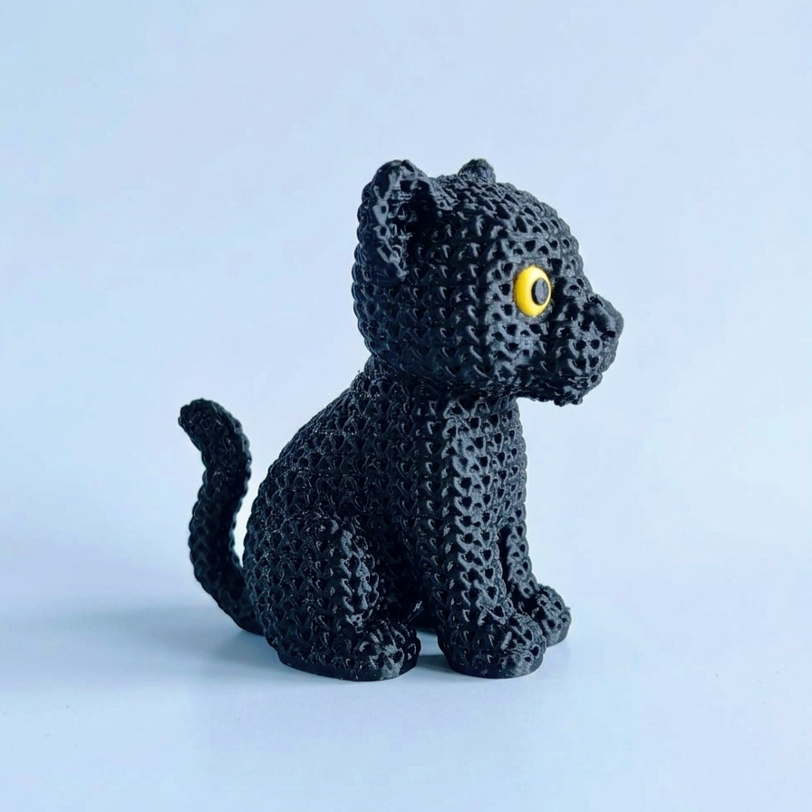 3D Printed Desk Buddy | Knitted Black Panther