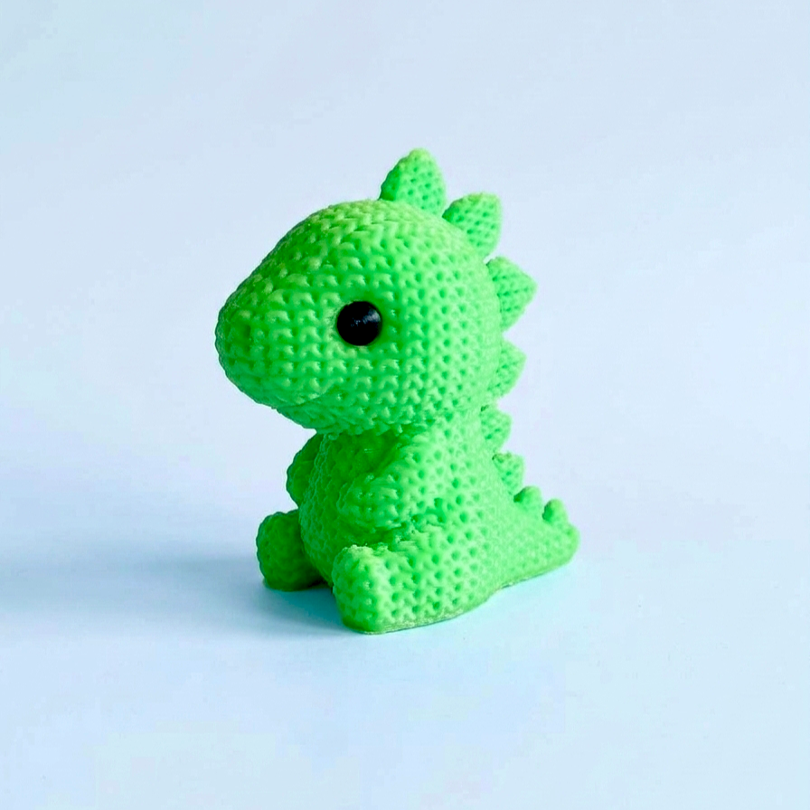 3D Printed Desk Buddy | Knitted Baby Stegosaurus