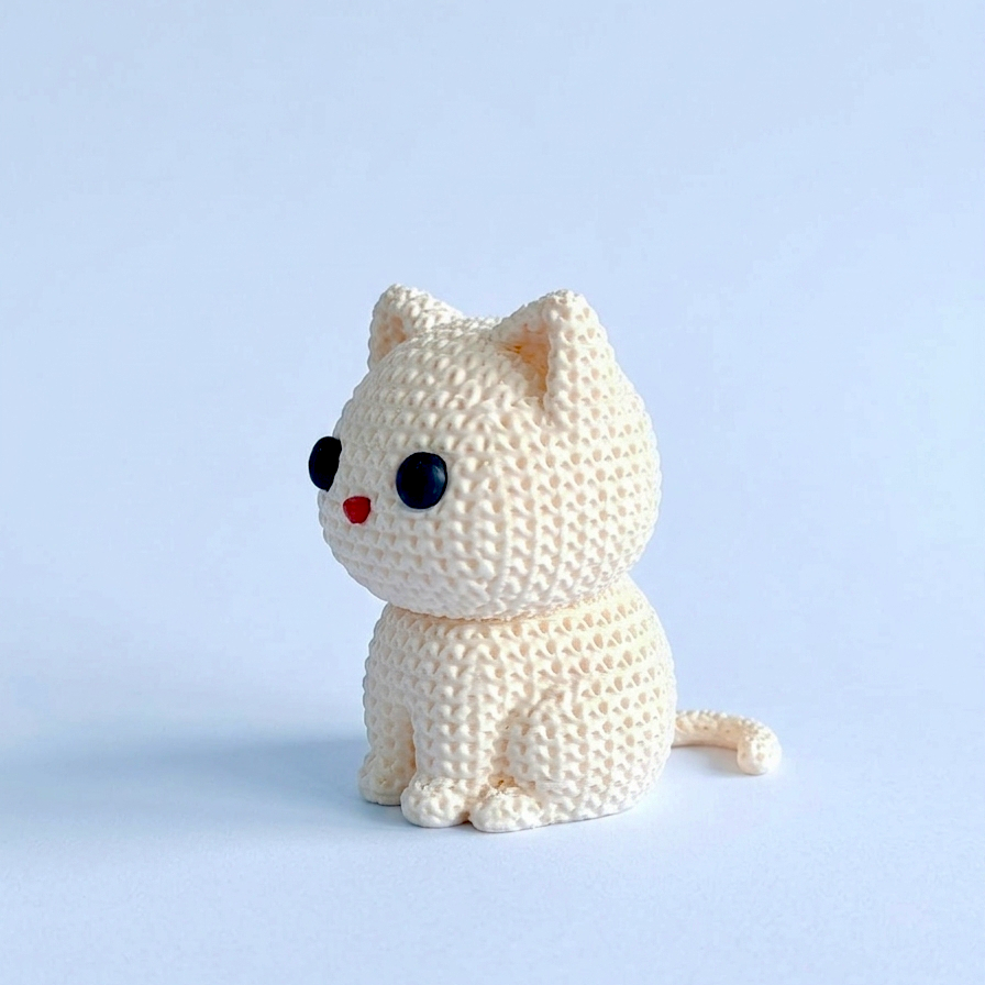 3D Printed Desk Buddy | Knitted Loopy Cat