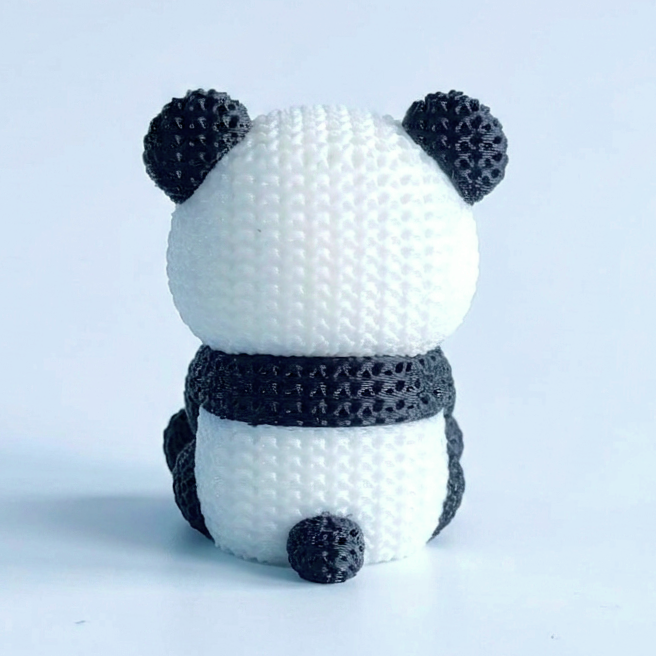 3D Printed Desk Buddy | Knitted Panda