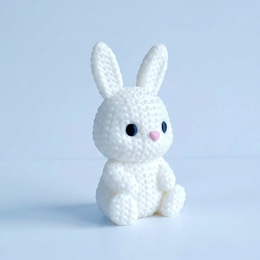 3D Printed Desk Buddy | Knitted Rabbit