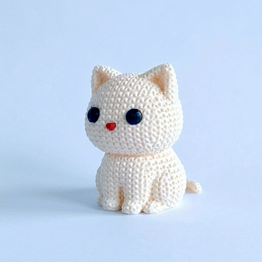 3D Printed Desk Buddy | Knitted Loopy Cat