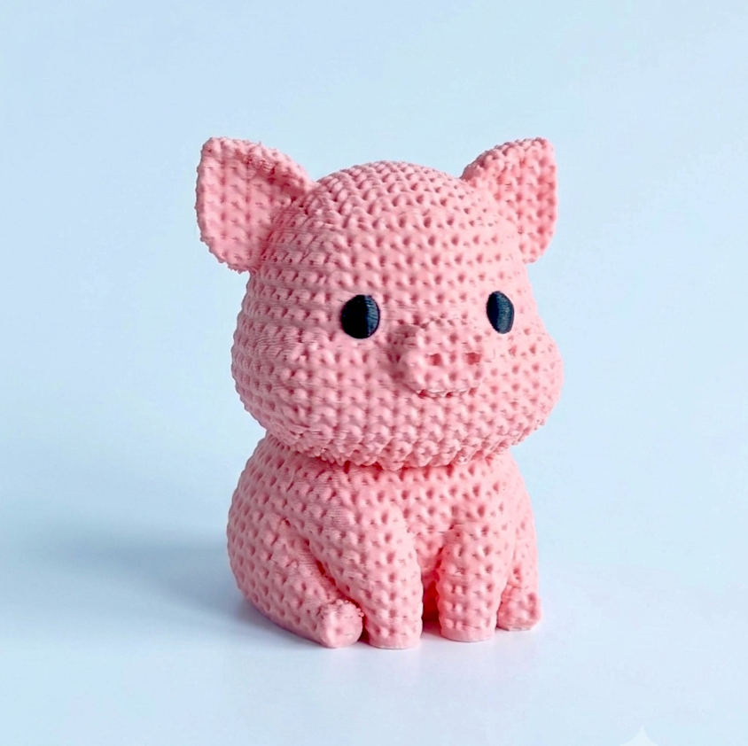 3D Printed Desk Buddy | Knitted Pig