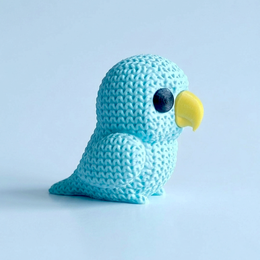 3D Printed Desk Buddy | Knitted Baby Parrot