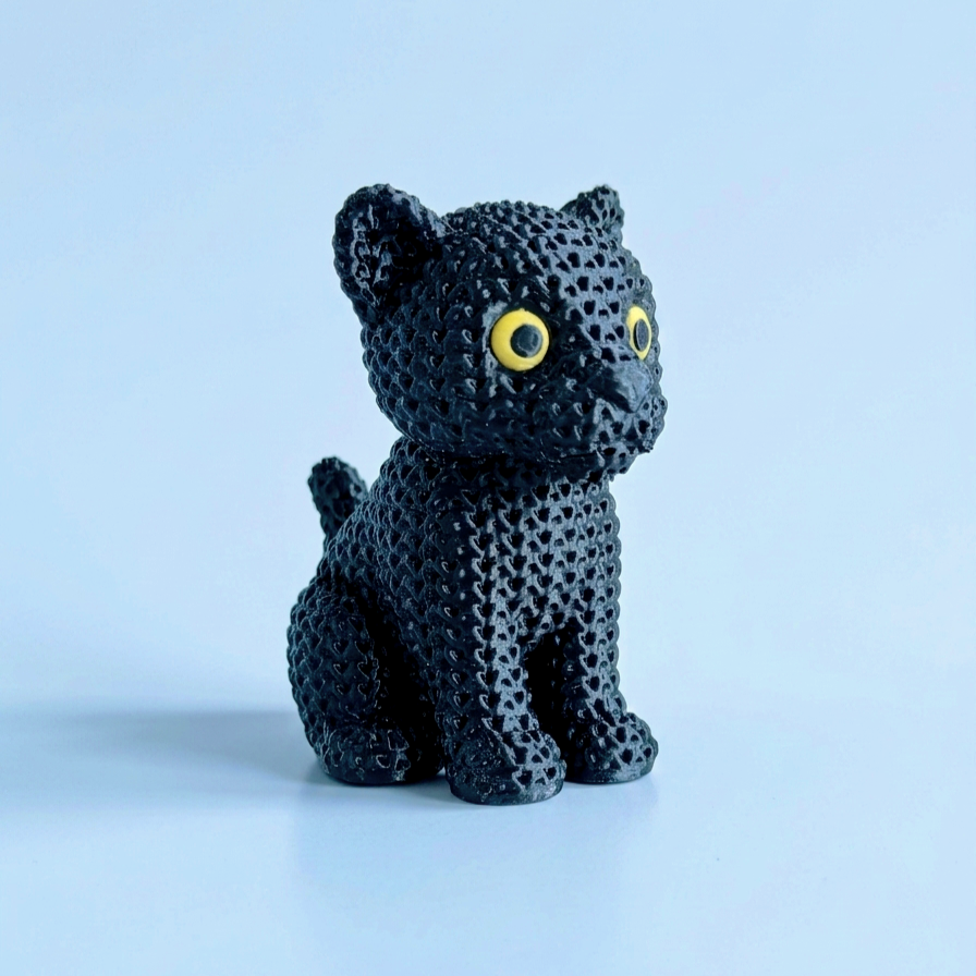 3D Printed Desk Buddy | Knitted Black Panther