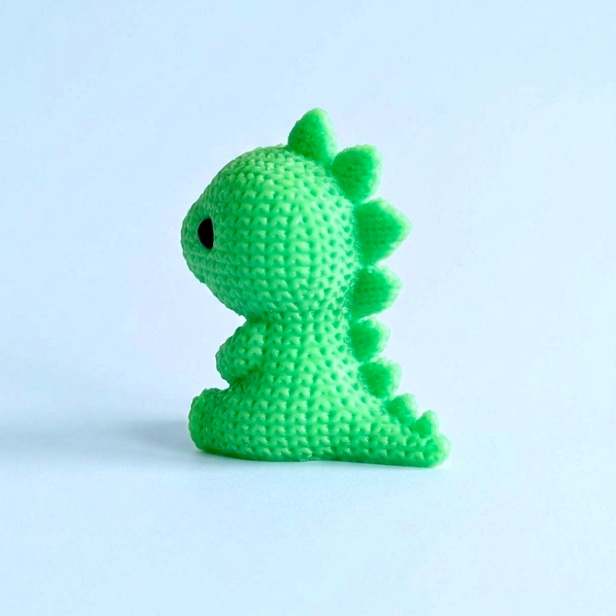 3D Printed Desk Buddy | Knitted Baby Stegosaurus