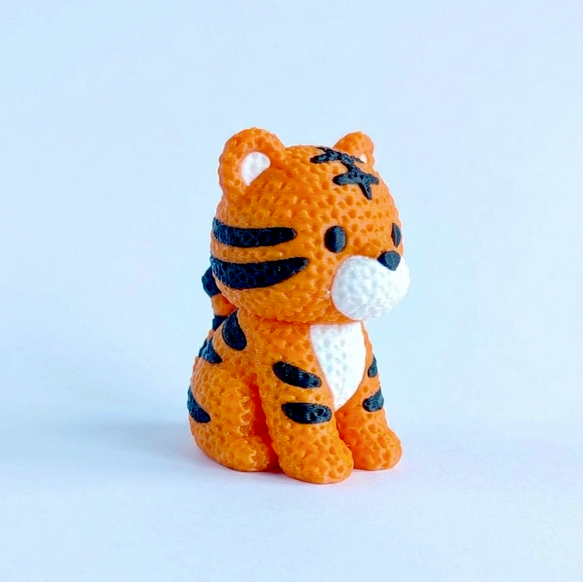 3D Printed Desk Buddy | Knitted Tiger