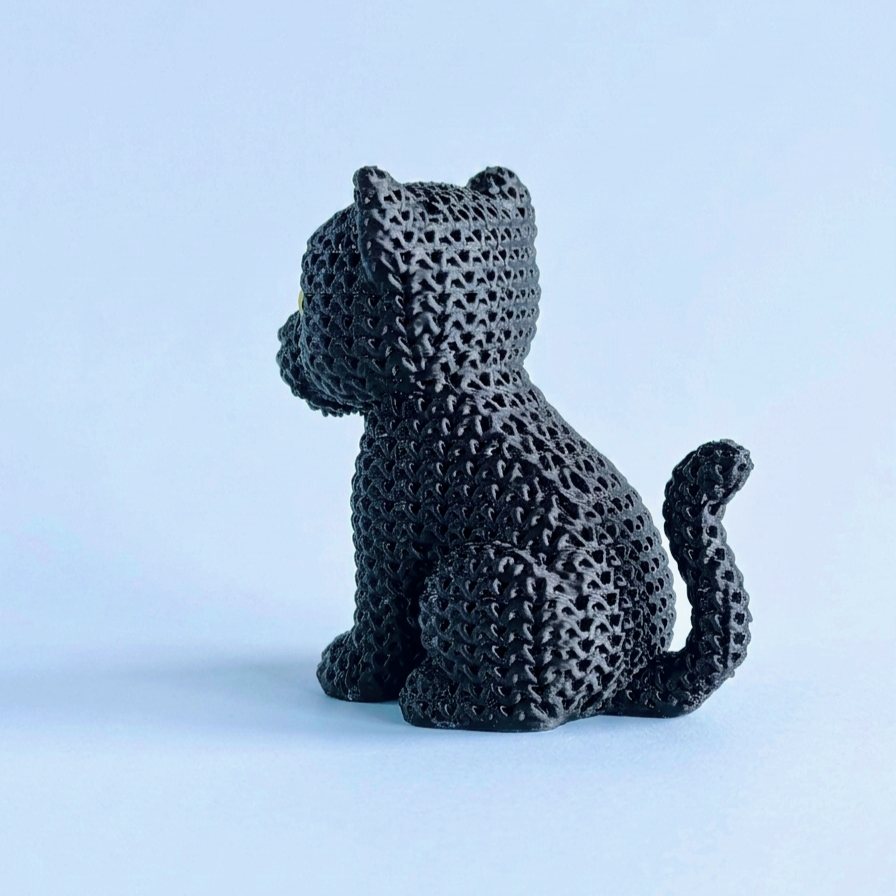 3D Printed Desk Buddy | Knitted Black Panther